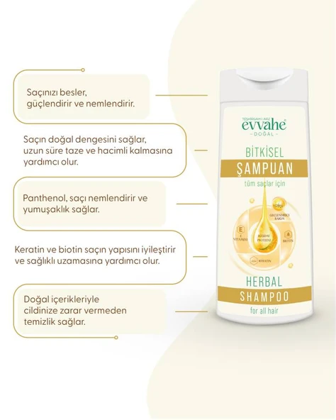 Evvahe Doğal Bitkisel İçerikli Şampuan (290 ml) - 2