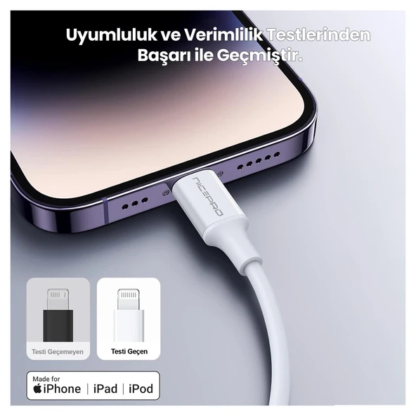 NPO UTL20 45W 2m TPE USB to Lightning Hızlı Şarj ve Data Kablosu 2 adet - 8