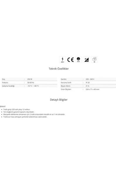 Ct-2577 21 Amper Şerit Led Trafosu 250W Slim Model 3 Çip - 3