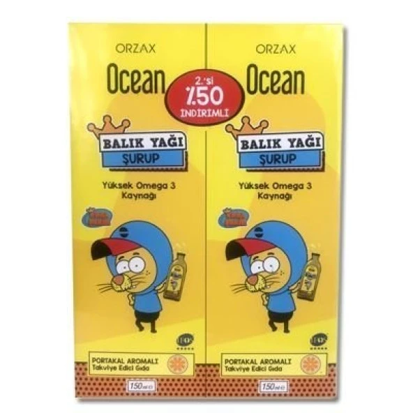 Ocean Omega 3 Portakallı Balık Yağı Şurubu 150 ml İkincisi %50 İndirimli