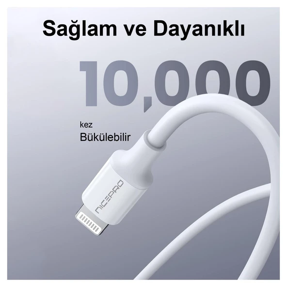 NPO UTL20 45W 2m TPE USB to Lightning Hızlı Şarj ve Data Kablosu 2 adet - 6