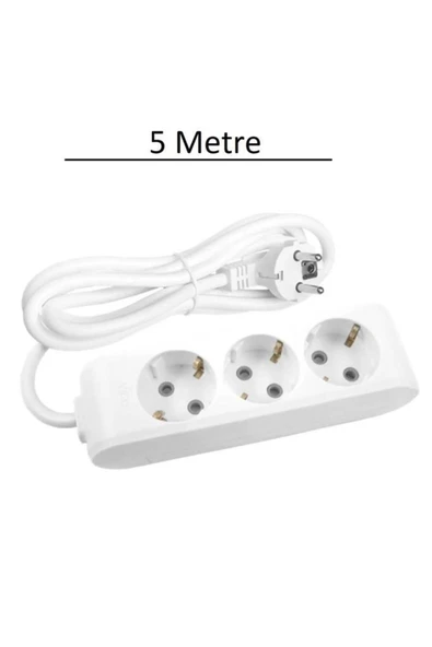 Viko 3 Lü Topraklı Uzatma Kablosu Grup Priz 5 Metre ürün görseli 1