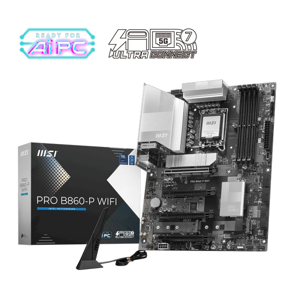 MSI PRO B860-P WIFI SOKET 1851 DDR5 8600MHZ(OC) 3xM.2 1x TB4 HDMI DISPLAY 5G LAN WIFI 7 ATX - 3