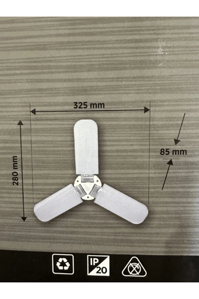 CT-1152 42W 6400K (Beyaz Işık) E27 Duylu Led Pervane Ampul (4 Adet) - Resim 4