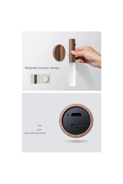 Cata CT-5250 Kumru Ahşap Renk Şarjlı LED Duvar Aplik Günışığı - Resim 5