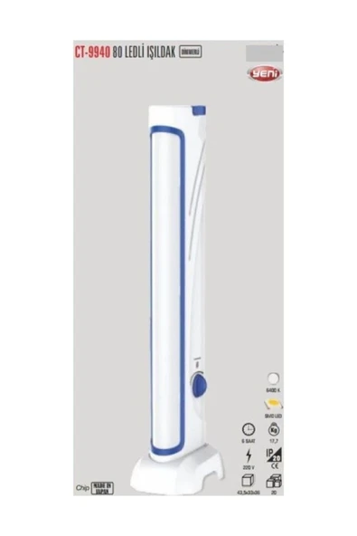Ct-9940 80 Ledli Dimmerli 6 Saat Şarjlı Ayarlı Işıldak Ct-9940