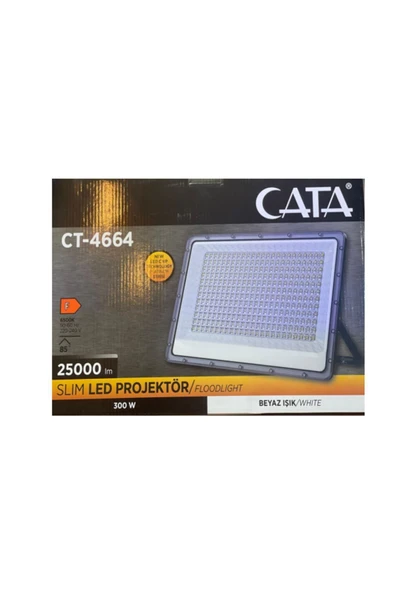 300W Led Projektör Ultra Slim Yeni Tip CT-4664 Beyaz Işık - Resim 2