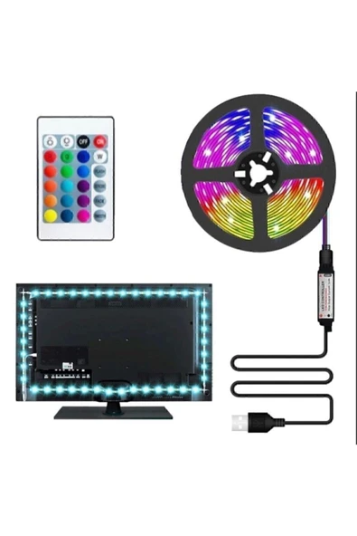 Tv Arkası Usb Rgb Şerit Led Ct-4566 Kumanda İle Kontrol