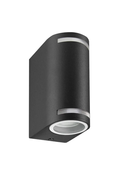 İbiza İki Yönlü Dekoratif Huzmeli Oval Duvar Aplik - Siyah - IP64 - Gu10 - CT-7062 - 3