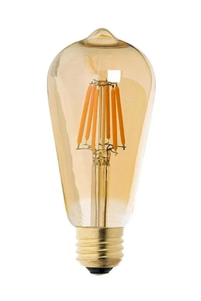 Led Dünyam 8w Amber St64 Dekoratif Armut Rustik Led Ampül Ct-4290