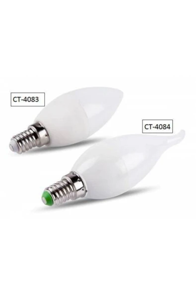 Ct-4084 8 Watt Kıvrık Mum Buji Led Ampül E14 Duy Beyaz - Gün Işığı - Resim 3