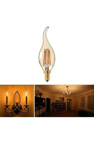 4w Rustik Kıvrık Dekoratif Led Ampul 2700k Amber - Ct-4281 - 2