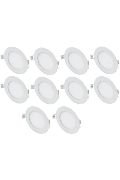 Ct 5146 10 Adet 9 Watt Slim Led Panel Beyaz Işık Metal Kasa