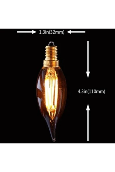 4w Rustik Kıvrık Dekoratif Led Ampul 2700k Amber - Ct-4281 - 3