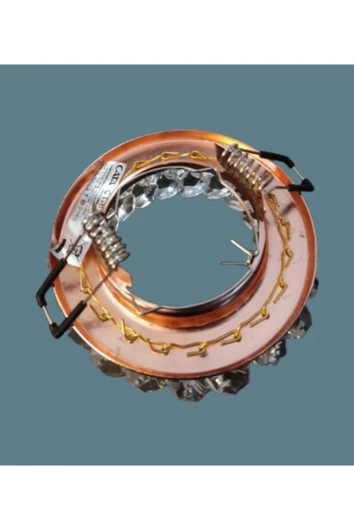 Papatya Dekoratif Cam Spot Yuvarlak Kristal Gold Gu10 (DUY AMPUL HARİÇ) - Resim 5