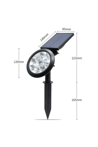 Ct-7320 18w Ledli Solar Kazıklı Bahçe/çim Armatürü - Yeşil Işık - 3