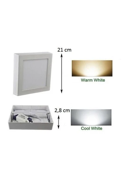 30w Sıva Üstü Kare Led Armatür Ct-5274 Gün Işığı Uyumlu - Resim 4