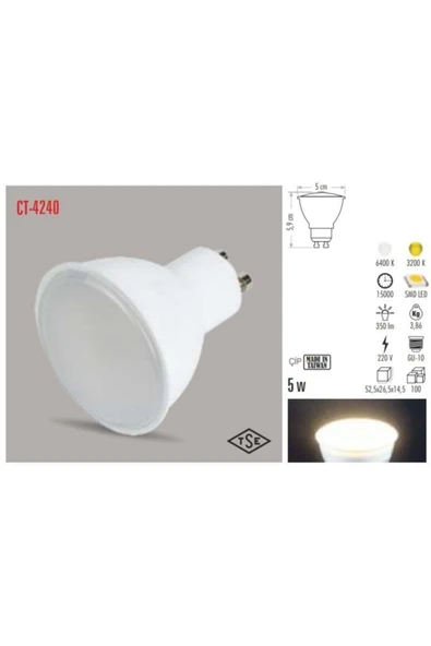 5 Watt Led Ampul (gu10) Beyaz Işık - 4