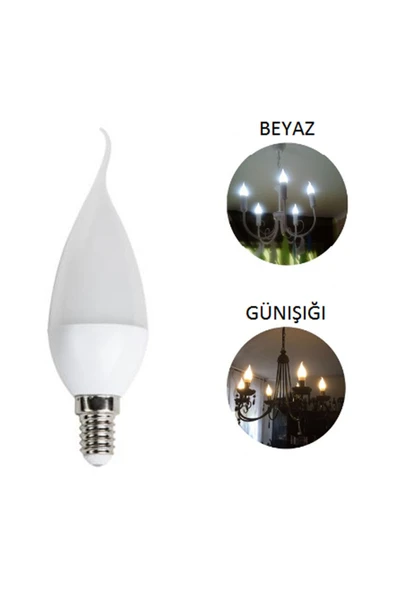 Ct-4084 8w Buji Led Ampul Kıvrık 3200k Günışığı E14 - Resim 2