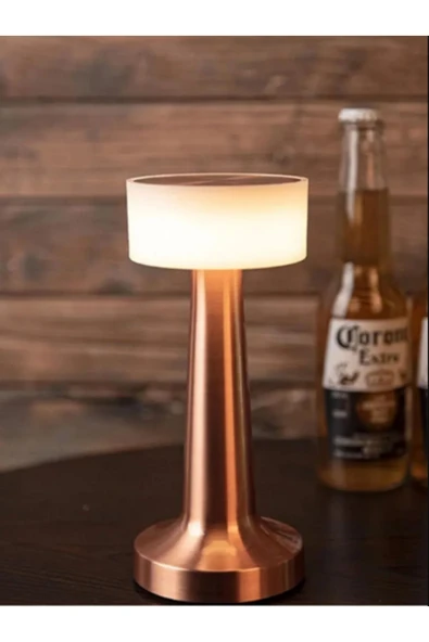 Dekoratif Şarjlı Dokunmatik Led Masa Lambası Usb Kablolu Abajur Ve Gece Lambası Rose - Resim 2