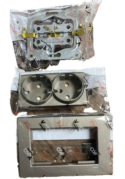 Antrasit İkili Topraklı Priz Çerçeveli - Resim 2