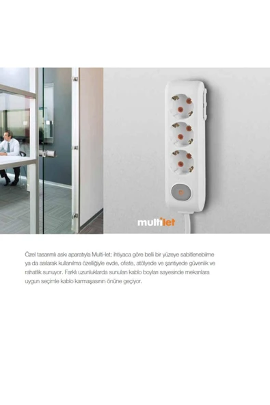 Viko Multi-let 5 Li Anahtarlı Çocuk Korumalı Grup Priz 5 Mt - Resim 6