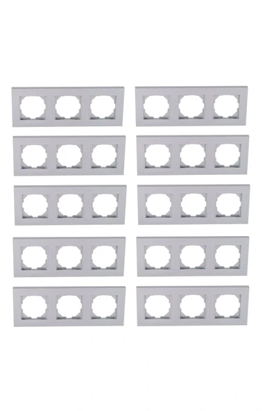 Byobu 10 Adet Parlak Gümüş Üçlü Çerçeve ürün görseli 1