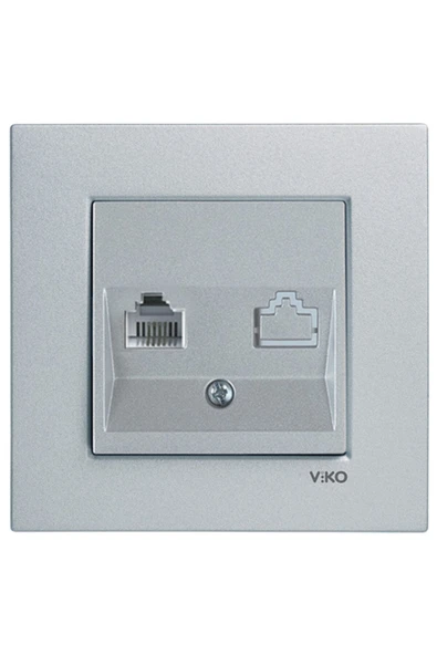 Artline Novella Gümüş Tekli Data Priz Çerçeveli ürün görseli 1