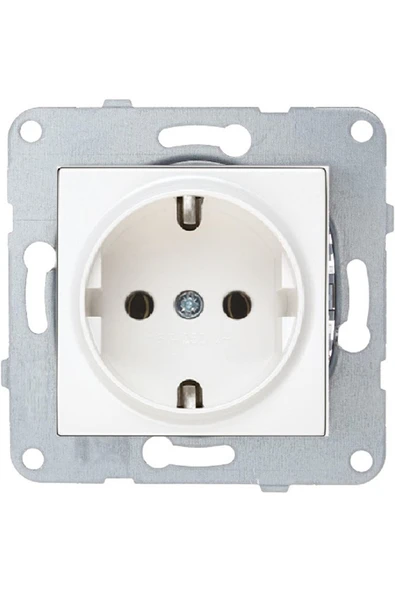 Byobu Beyaz Topraklı Priz Çerçevesiz ürün görseli 1