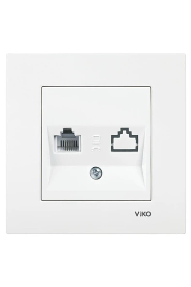 Karre Nümeris Telefon Prizi Çerçeveli - Beyaz ürün görseli 1