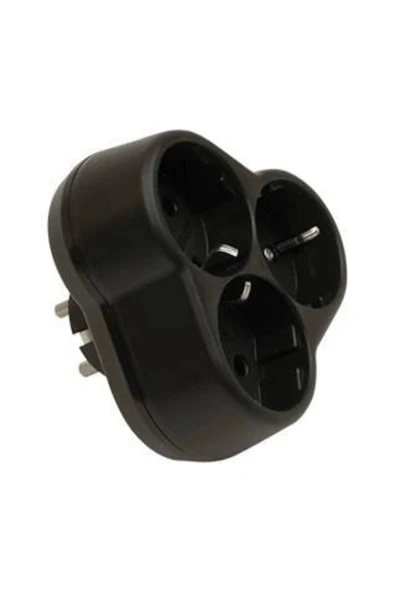 Yonca Topraklı Üçlü Siyah Fiş Priz 02822 ürün görseli 1