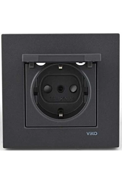 Artline Novella Füme Kapaklı Çerçeveli Topraklı Priz ürün görseli 1