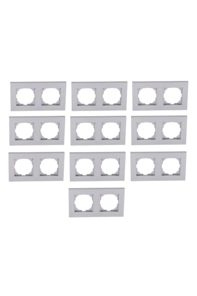 Byobu 10 Adet Parlak Gümüş Ikili Çerçeve ürün görseli 1