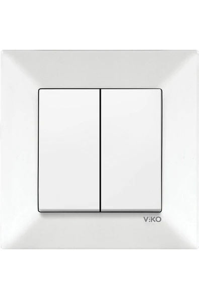Viko Meridian Beyaz Komütatör (İKİLİ ANAHTAR)(12 ADET) ürün görseli 1