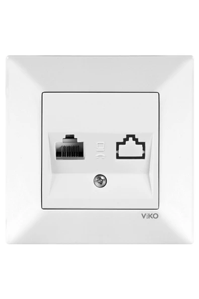 Meridian Beyaz Tekli Data Prizi Rj45(cat6) Mekanizma+ Kapak+ Çerçeve ürün görseli 1