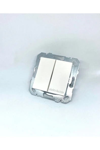 Byobu Ikili Anahtar Komütatör Beyaz Renk Çerçeve Hariç 1 Adet ürün görseli 1