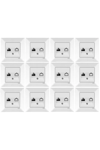 Meridian 12 Adet Nümeris Telefon Prizi Çerçeveli ürün görseli 1