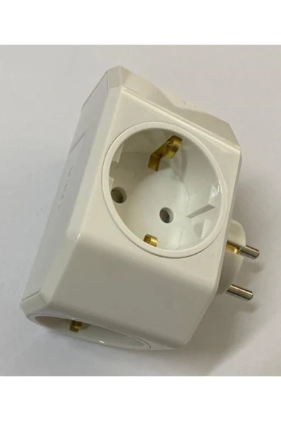 YONCA PLUS BEYAZ ÜÇLÜ TOPRAKLI PRİZ FİŞLİ - Resim 3