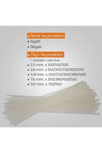 Kablo Bağı Cırt Siyah 4,8x300 100 Adet - Resim 5