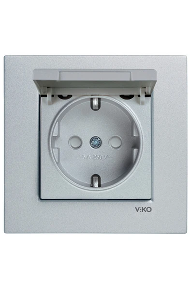 Artline Novella Gümüş Kapaklı Topraklı Priz Çerçeveli ürün görseli 1