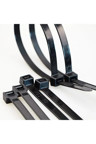 100 Adet 2,5x200 Siyah Kablo Bağı / Cırt Kelepçe - Resim 3