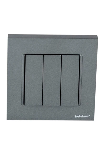 Byobu Füme Üçlü Anahtar (çerçeve Dahil) 1 Adet ürün görseli 1