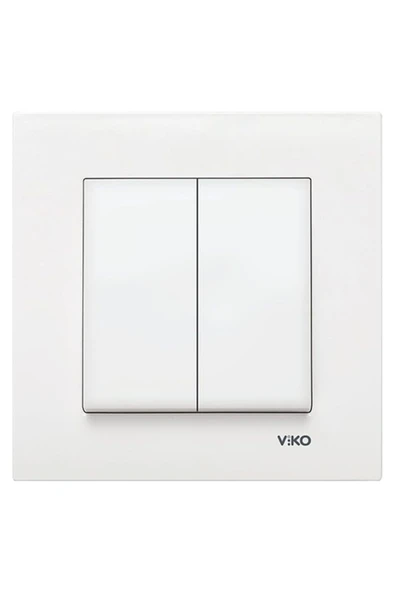 Viko Karre Beyaz Komütatör(İKİLİ ANAHTAR) ürün görseli 1