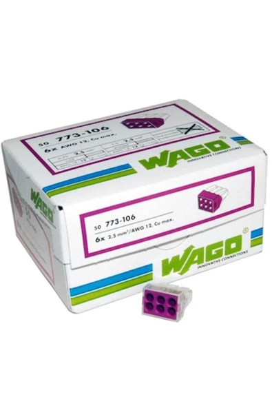 Wago 50 ADET Klemens 6 Kutuplu Buat İçi ürün görseli 1