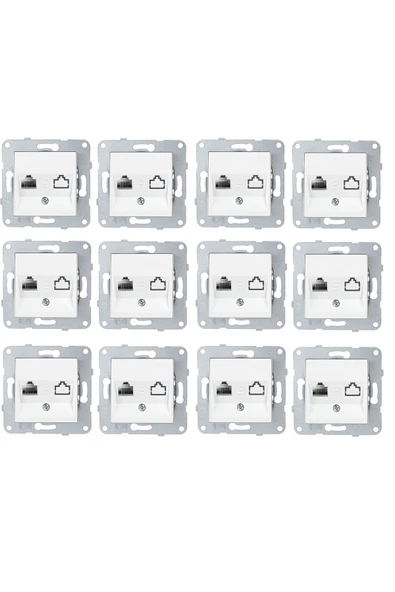 Byobu 12 Adet Beyaz Data Priz (cat6) Çerçevesiz ürün görseli 1