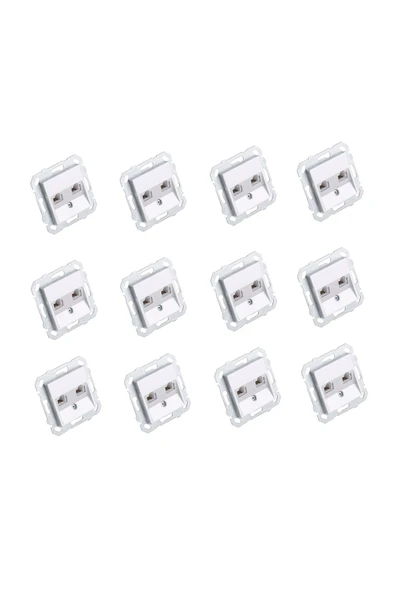 Byobu 12 Adet Parlak Gümüş Data-nümeris Telefon Priz (cat3-cat6) Çerçevesiz ürün görseli 1