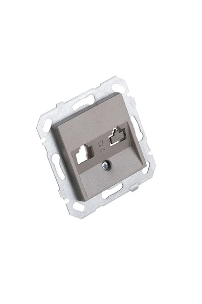 Antrasit Data Priz Jacksız Çerçevesiz ürün görseli 1