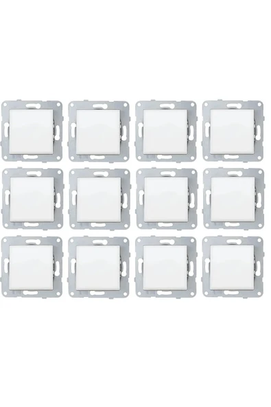 Karre Beyaz 12 Adet Tekli Anahtar Çerçevesiz ürün görseli 1