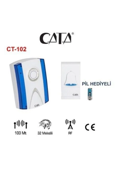 Ct-102 Kablosuz Kapı Zili Uzaktan Kumandalı Zil Hasta Çağrı Butonu Olarak Kullanılabilir ürün görseli 1