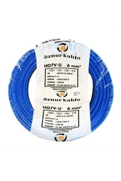 Kablo 6 Lık Nya Kablo 100 Metre Mavi